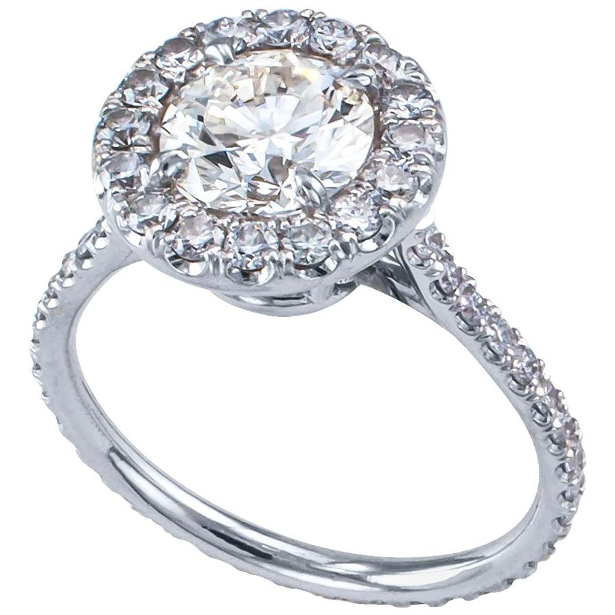 1.22 Carat Diamond Solitaire White Gold Engagement Ring