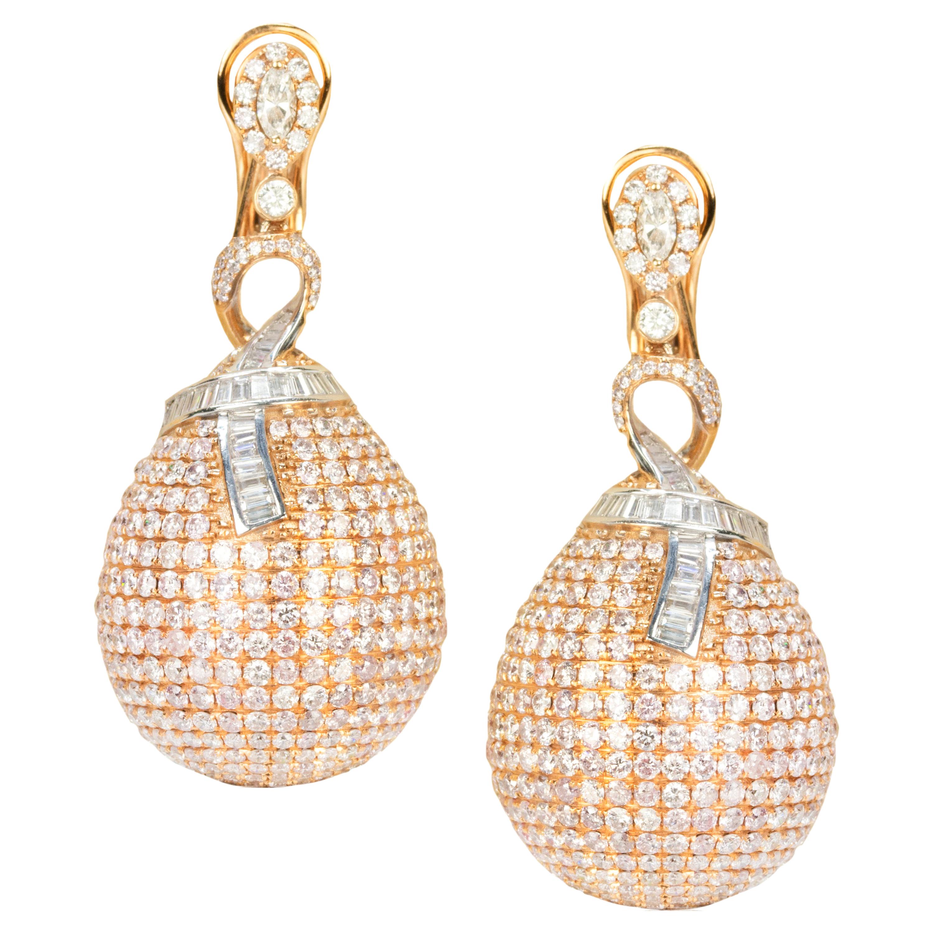 18 Karat Pink Diamond Earrings