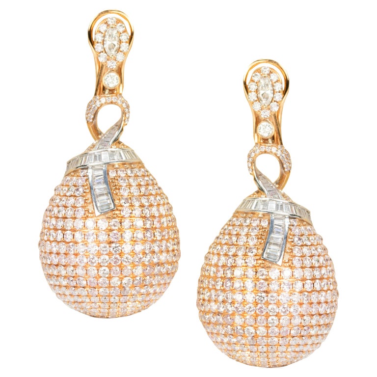 18 Karat Pink Diamond Earrings For Sale at 1stDibs