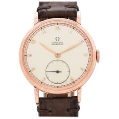 Vintage Omega Chronometer 14 Karat Rose Gold Watch, 1942
