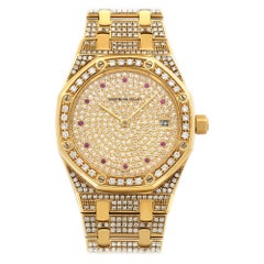 Audemars Piguet Yellow Gold Royal Oak Diamond Watch