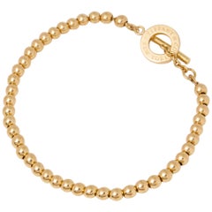 Bulgari 18 Karat Yellow Gold Tiffany Beads Toggle Bracelet