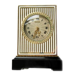 Antique Important Cartier Art Deco Yellow Gold, Onyx and Enamel Mignonette Timepiece