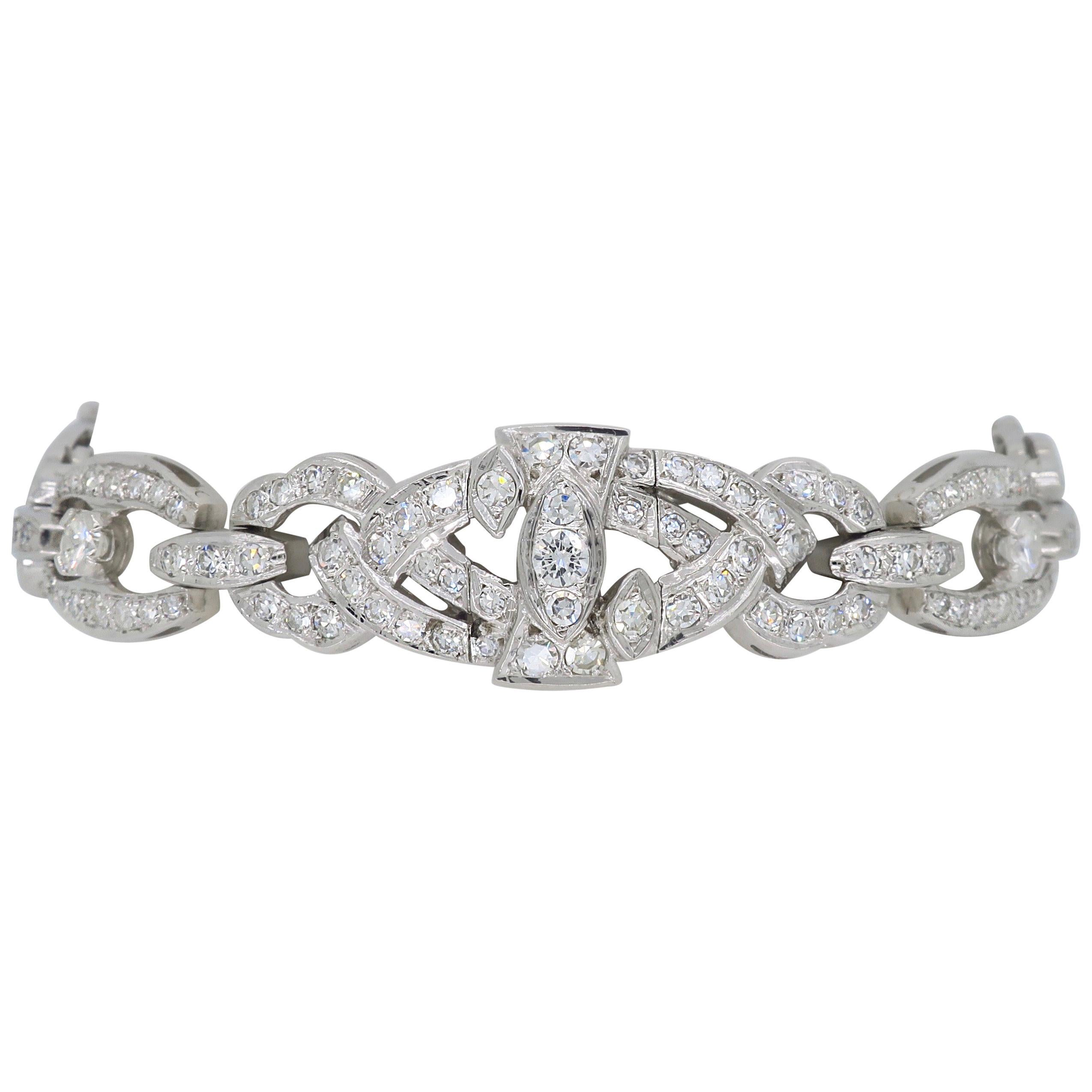 Vintage 5.00 Carat Diamond Link Bracelet