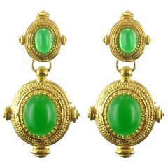 New Etruscan Spirit Vermeil Green Cristal Dangle Earrings