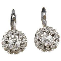 Antique Delightful Diamond 1.40 Carat Diamond Sparkling Earrings