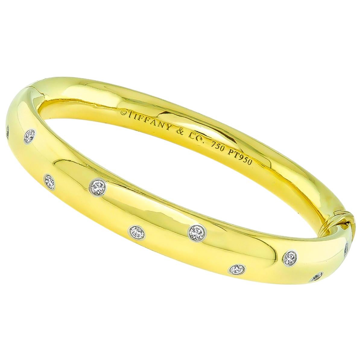 Tiffany & Co. Diamond Gold Etoile Bangle