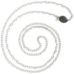 Pomellato 67 Cadena Argento Silver and Marcasite Long Chain Necklace