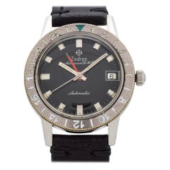 Retro Zodiac Aerospace GMT Stainless Steel Watch, 1960s