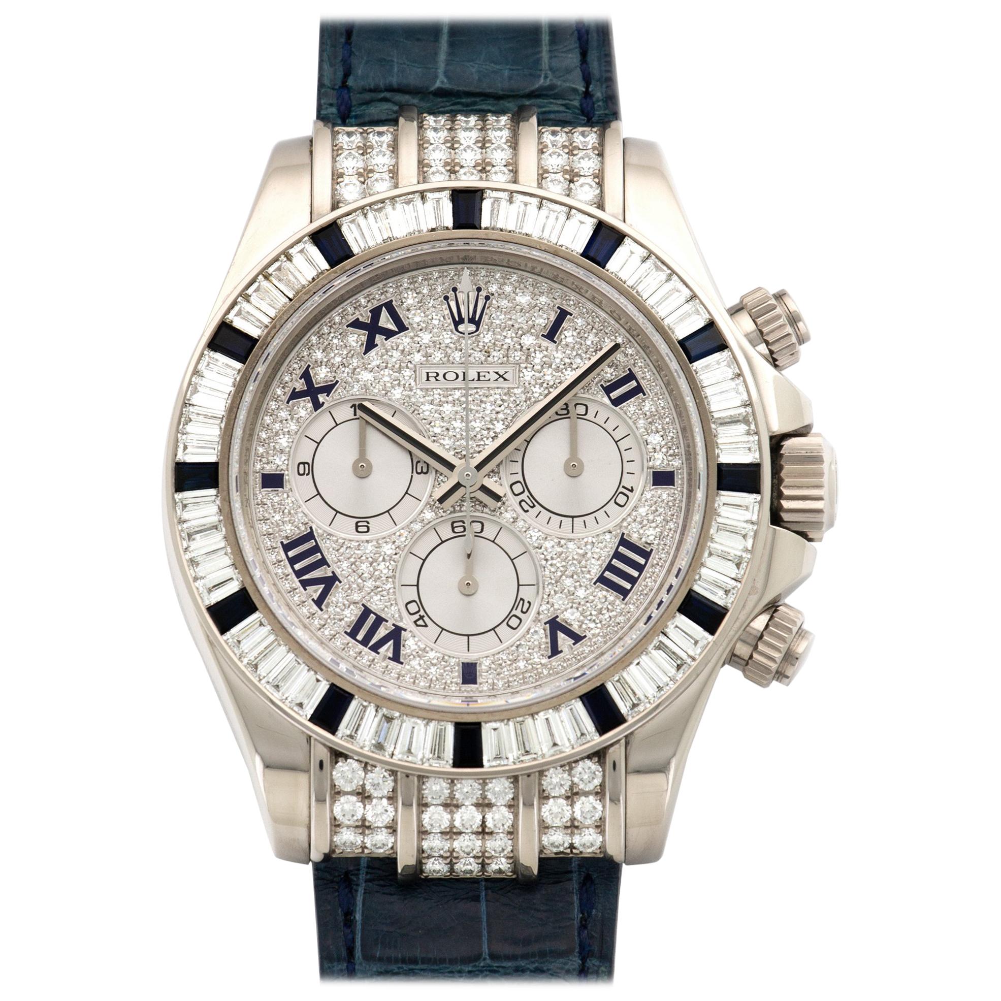 Rolex Cosmograph Daytona Diamond and Sapphire Watch Ref. 116599 For Sale