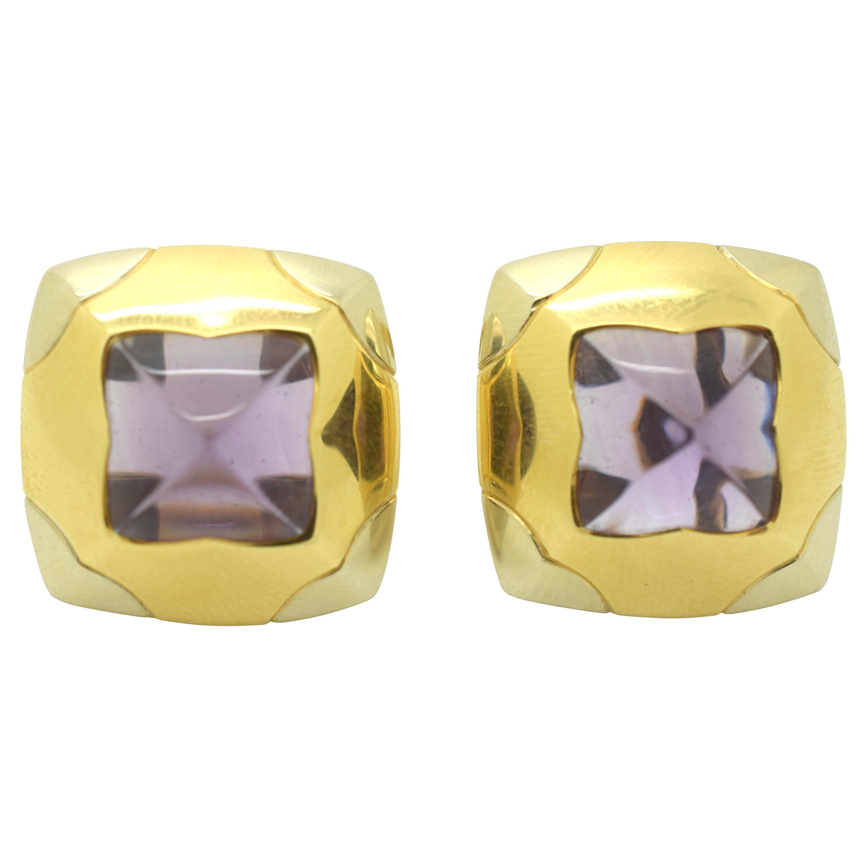 bulgari two tone earrings