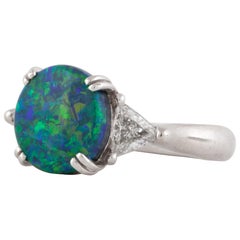 GIA Certified Natural Grey Opal Diamond Ring in Platinum