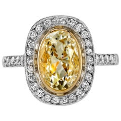 1.34ct GIA certified Oval cut diamond set in 18k Platinum and Yellow gold