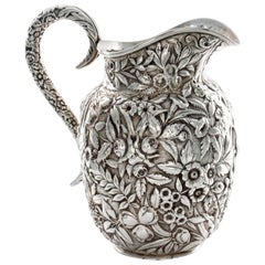 Kirk Repousse Sterling Floral Pitcher 1868-1890