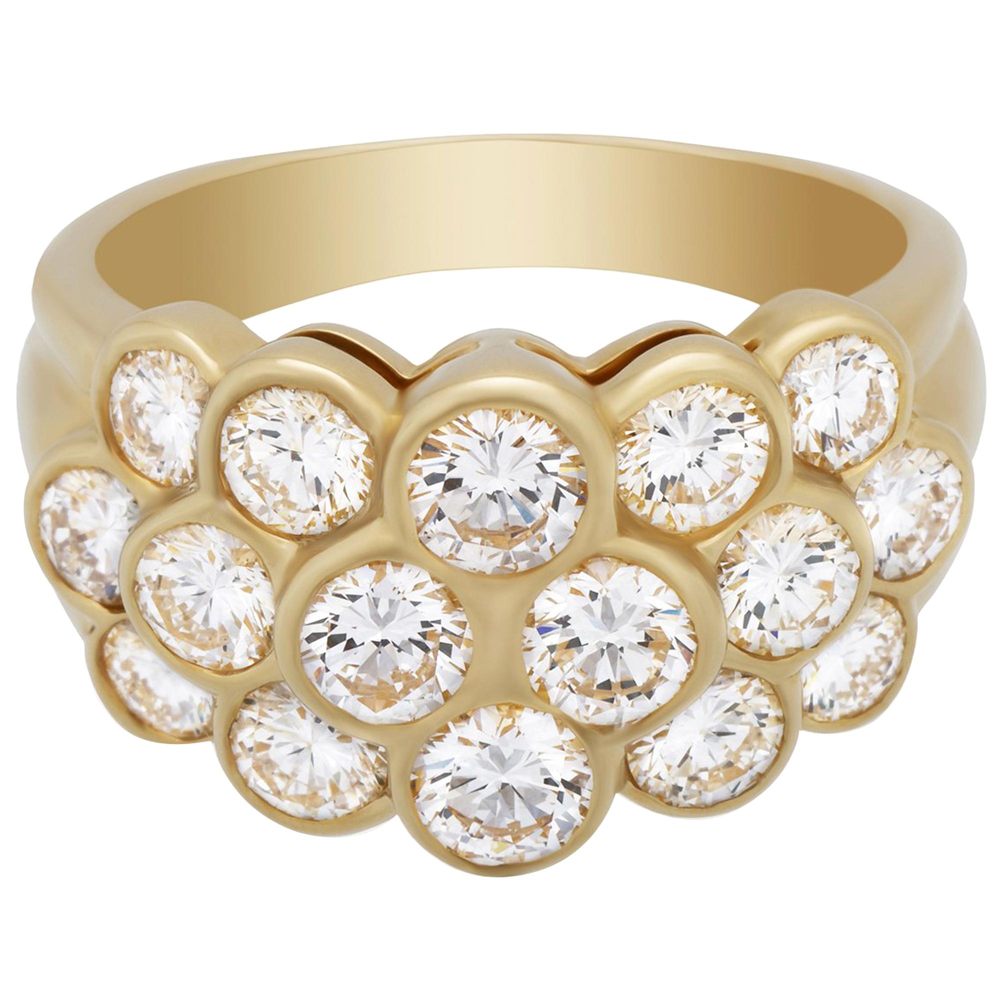 Van Cleef & Arpels 18 Karat Yellow Gold Pavé Diamond Ring