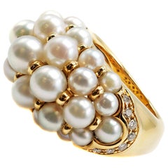Cartier Paris Yellow Gold Pearl Andromaque Ring