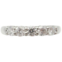 Bracelet de mariage en platine à cinq pierres et diamant:: propriété de Tiffany & Co