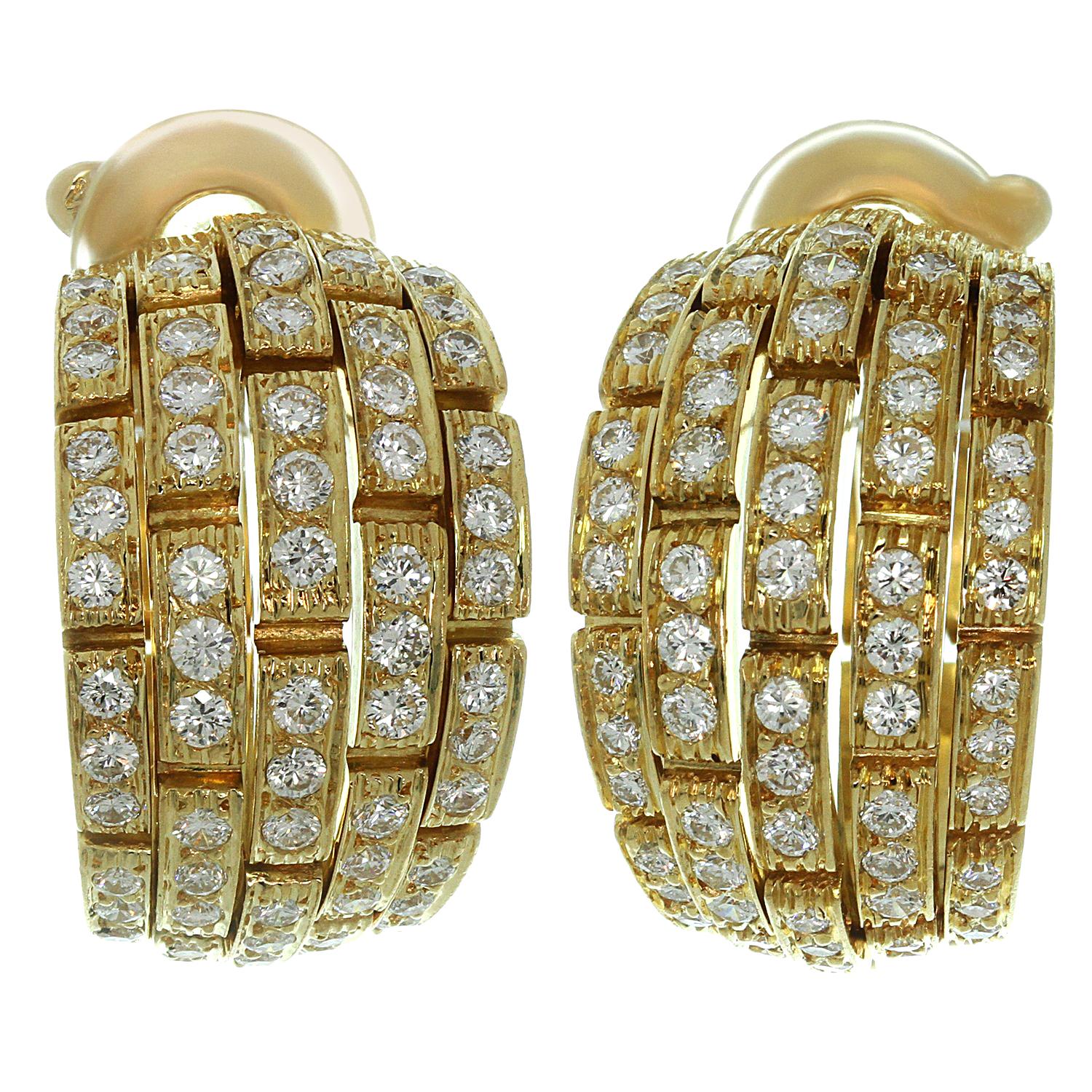 Panthere de Cartier Diamond Yellow Gold Wrap Earrings