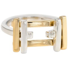 Estate Tiffany & Co. Frank Gehry Ring 18 Karat Yellow Gold Sterling Silver