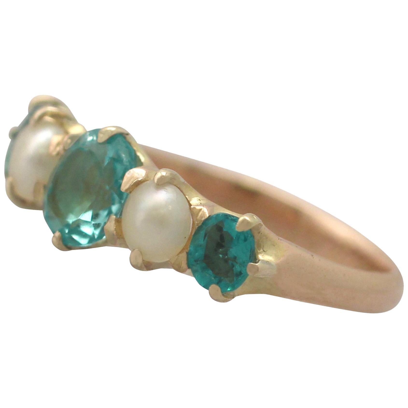 1920s Pearl 1.02 Carat Emerald Gold Cocktail Ring