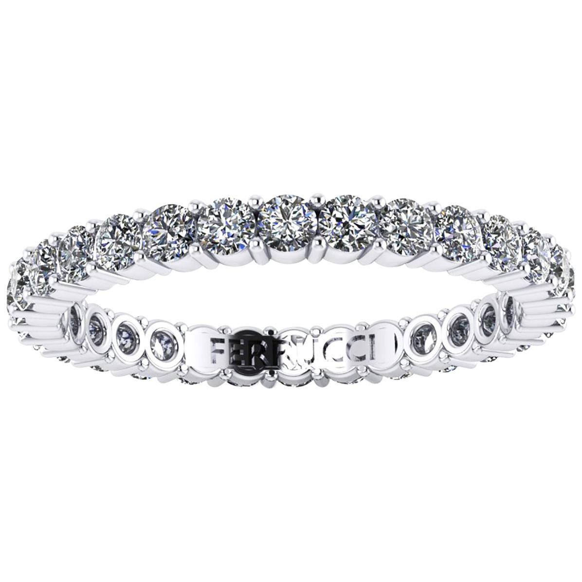 1.00 Carat White Diamonds Stackable Eternity Ring 18 Karat White Gold For Sale