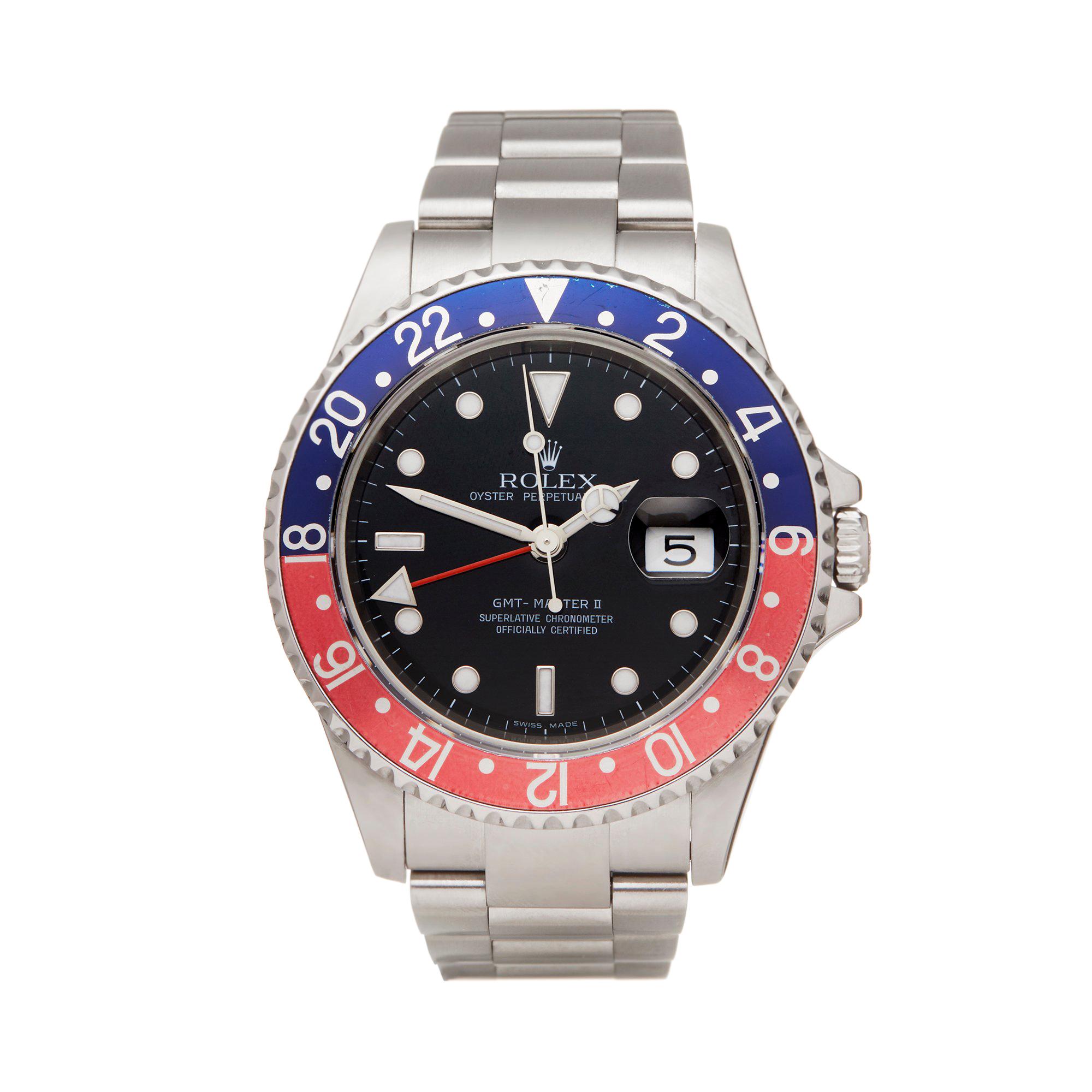 Rolex GMT-Master II Pepsi Stainless Steel 16710 Wristwatch