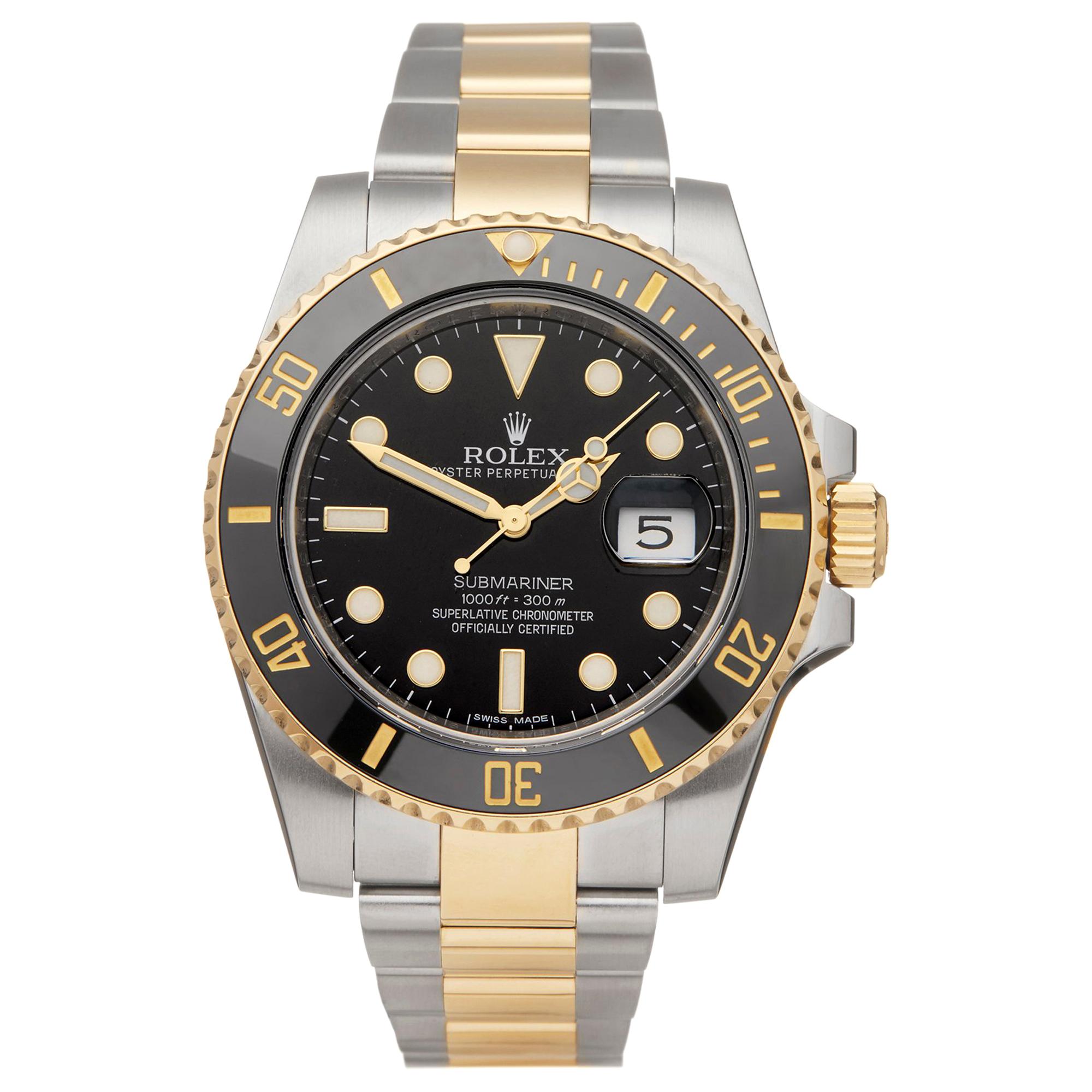 Rolex Submariner Stainless Steel and 18K Yellow Gold 116613LN