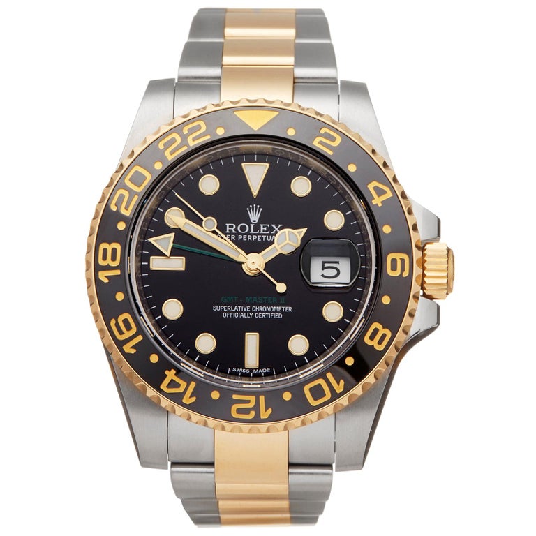 Rolex GMT-Master II Stainless Steel and 18K Yellow Gold 116713LN ...