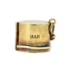 Unique Art Nouveau 14 Karat Gold Wonder Bar Charm