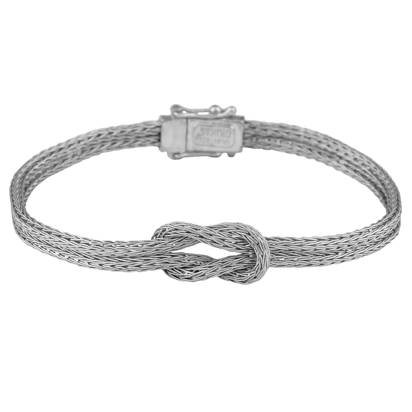 Georgios Collections 18 Karat White Gold Woven Hercules Knot Chain Bracelet