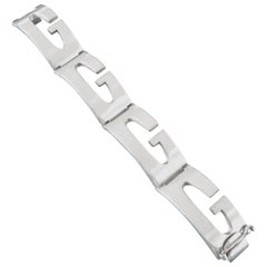 1970s Gucci Midcentury Modernist Silver Link Bracelet