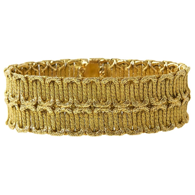 1970er Jahren geflochtenes Gelbgold Armband 1
