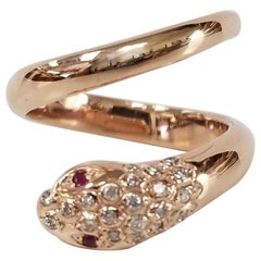 14 Karat Rose Gold "Snake" Diamond Ring