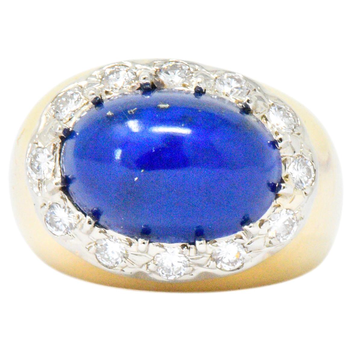 Tiffany & Co. Diamond Lapis Lazuli 18 Karat Gold Cocktail Ring