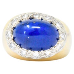 Vintage Tiffany & Co. Diamond Lapis Lazuli 18 Karat Gold Cocktail Ring