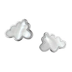 Sterling Silver and Mother of Pearl Cloud Earrings