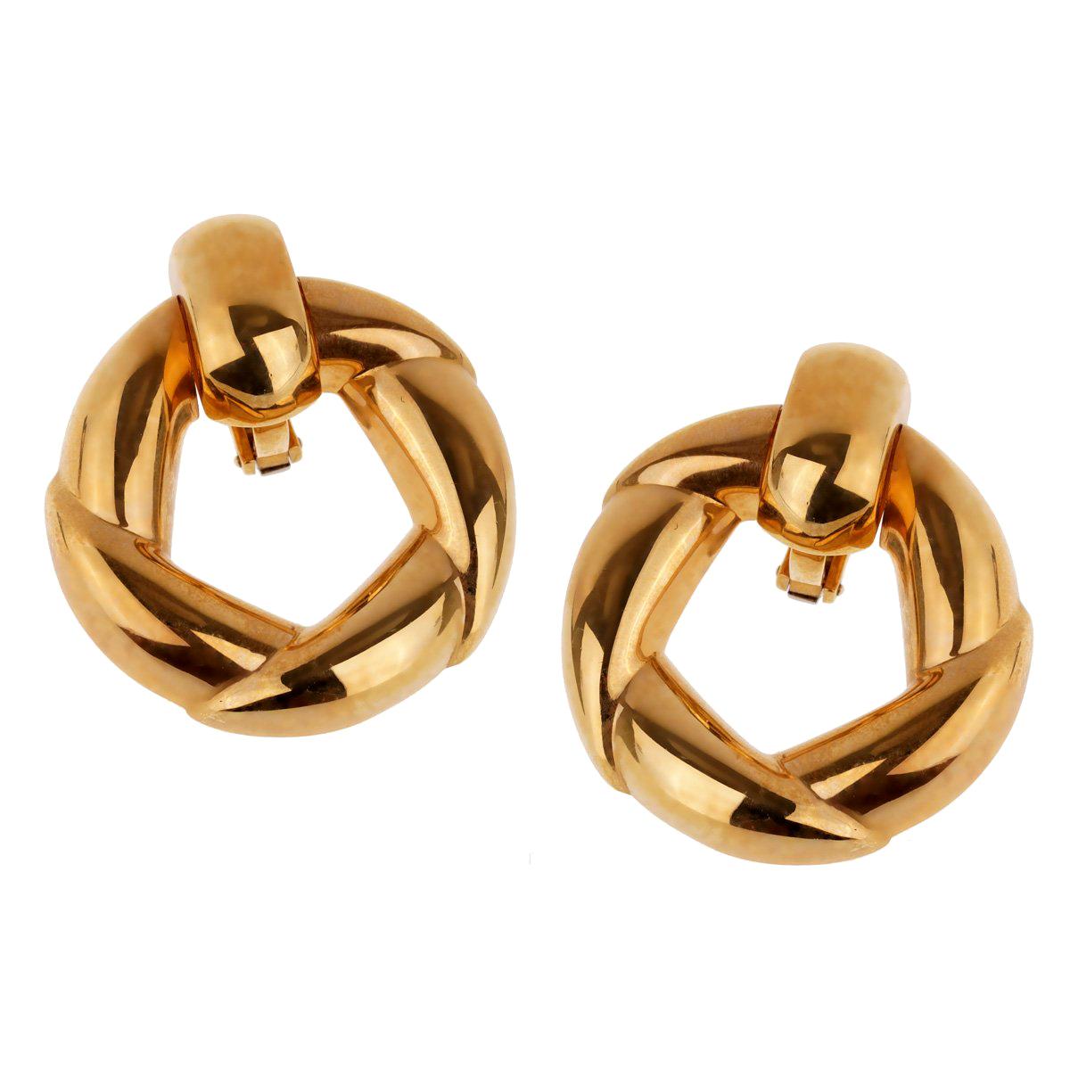 Cartier Vintage Gold Hoop Earrings