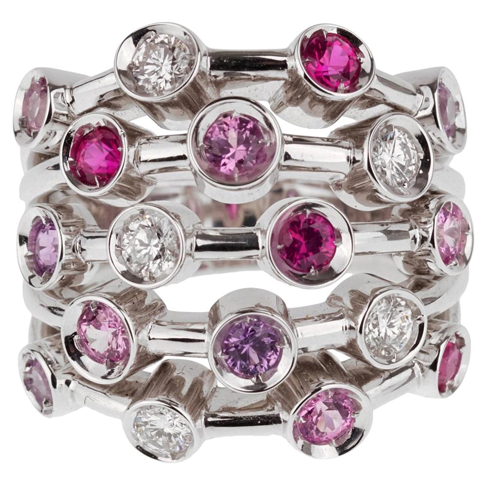 Chanel Pink Sapphire Diamond White Gold Ring