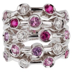 Chanel Pink Sapphire Diamond White Gold Ring