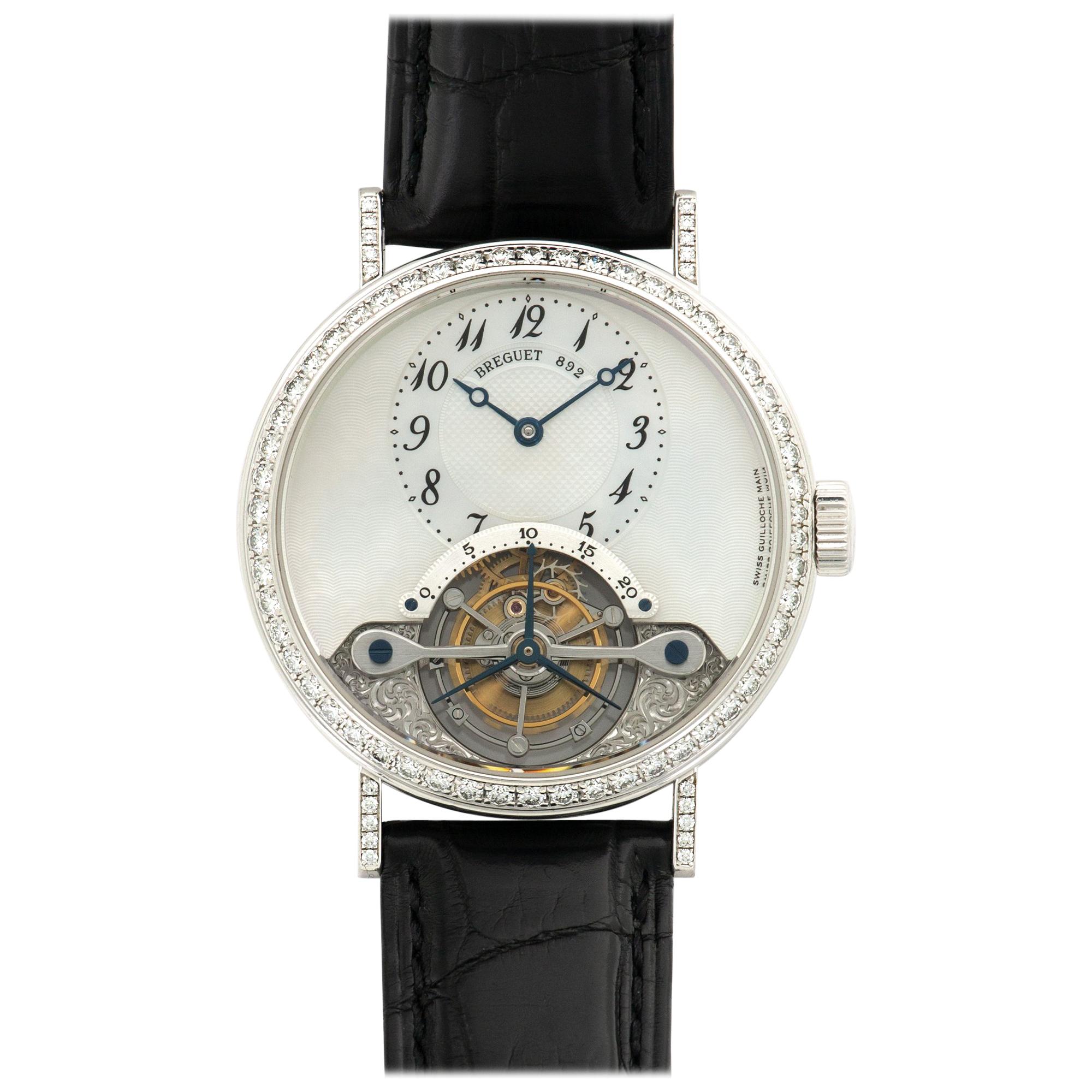 Breguet White Gold Diamond Tourbillon Watch Ref. 3358 For Sale