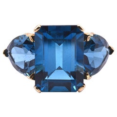 10 Karat Yellow Gold London Blue Topaz Ring