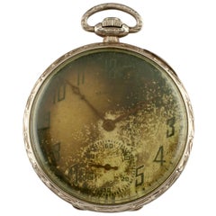 Used Illinois Watch Co. Grade 525 14 Karat Gold Open Face Pocket Watch 17 Jewel