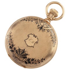 Waltham Wm. Ellery Antique 14K Yellow Gold Full Hunter Pocket Watch 8S 7-Jewel