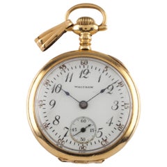 Antique Waltham Grade Ruby 14 Karat Gold Pocket Watch 17 Jewel