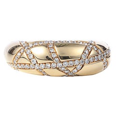 Chaumet 18 Karat Yellow Gold Diamonds Ring d1.30 Carat US5.75