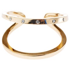 White Diamond Love Ring Open Adjustable Bronze J Dauphin