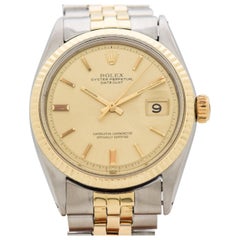 Vintage Rolex Datejust 14 Karat Yellow Gold and Stainless Steel Watch, 1971