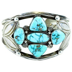 Vintage Navajo Morenci Turquoise Bracelet