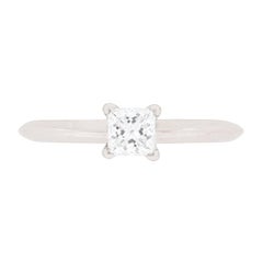 Tiffany & Co. 0.33 Carat Princess Cut Diamond Solitaire Engagement Ring