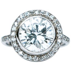 Vintage 3.62 Carat Diamond and Platinum Solitaire Ring